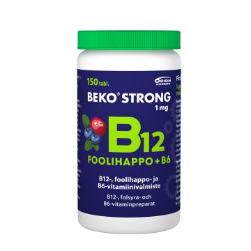 Beko Strong B12+foolihappo+B6 mustikka-karpalo 150 purutabl
