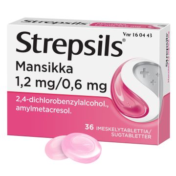 STREPSILS MANSIKKA imeskelytabletti 1,2/0,6 mg 36 fol